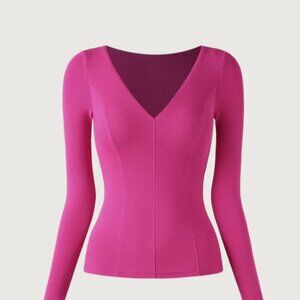 NWT OGL Naked Sensation Form Flattering V Brami Top Hot Pink Medium